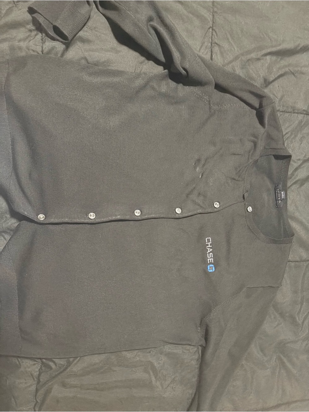 Chaser Black Snap-Front Cardigan Jacket with Logo